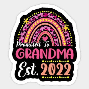 Promoted to Grandma Est.2022 Rainbow Mama to Be New Mama Sticker